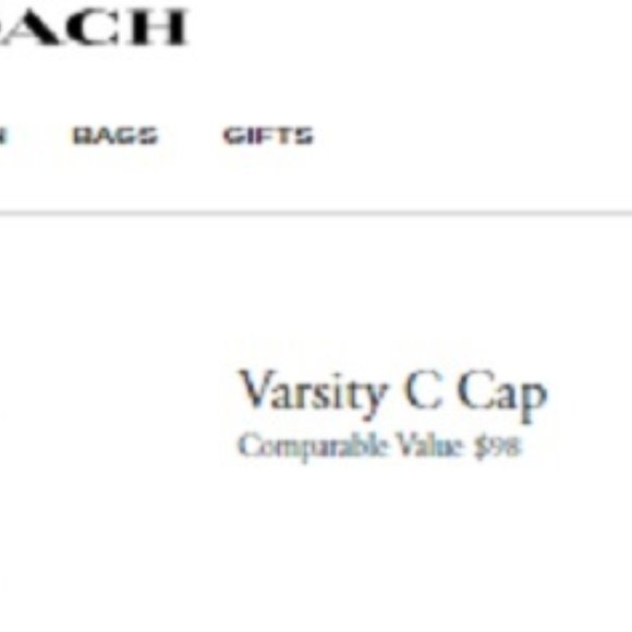 $79 *NEW* COACH Red or Navy Varsity C Cap - Picture 2 of 5